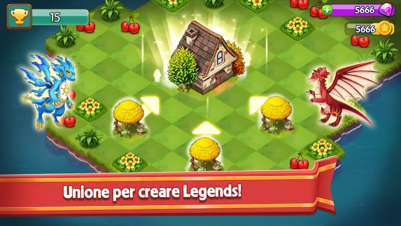 Schermata di gioco di Sweet home Dragon - Mergeland