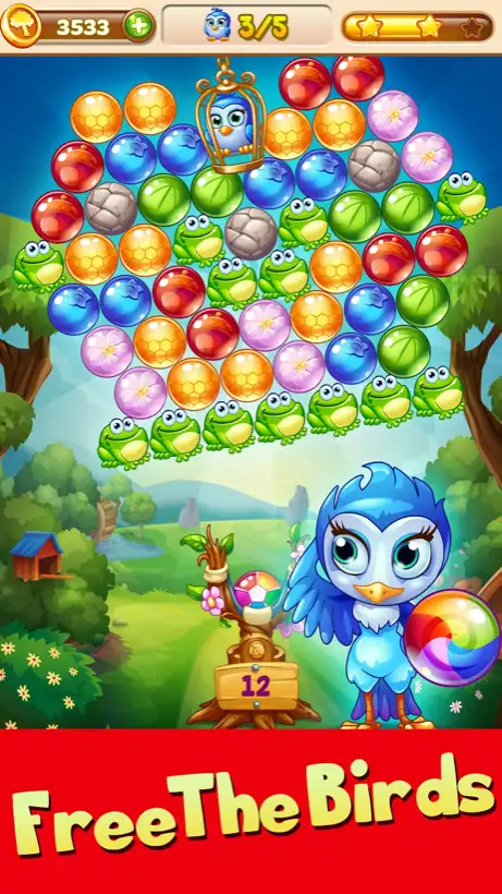 Schermata di gioco di Forest Rescue: Bubble Pop